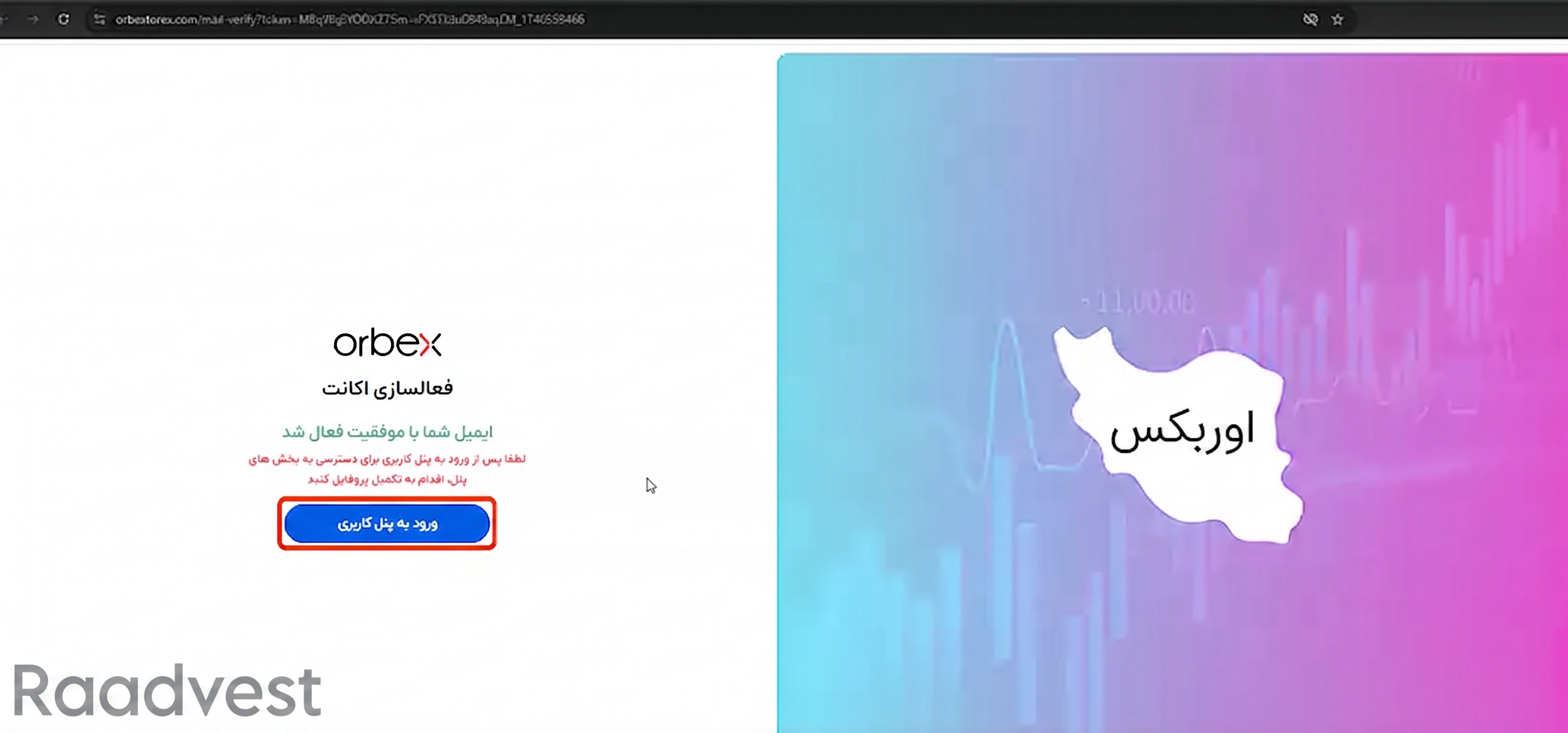 بروکر اوربکس — گام 5: اکانت فعال شد